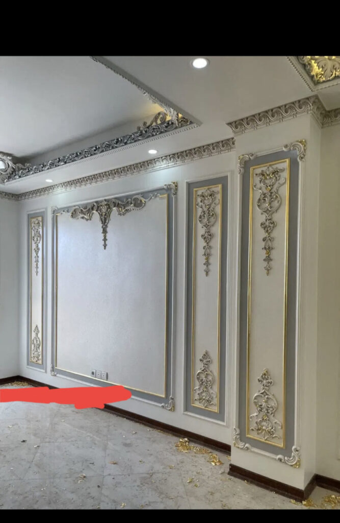 گچبری شیردل گچبری اتاق خواب گچبری ساده گچبری سقف گچکاری پتینه کناف گچبری پیش ساخته قاب بندی